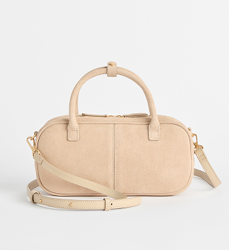 Premium Suede leather bowler cross body bag