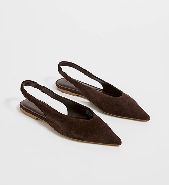 Genuine Suede leather high vamp ballet flat