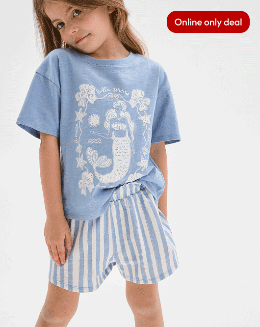 Australian Cotton t-shirt and shorts 2 piece set