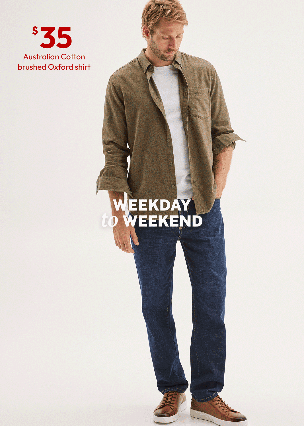 Australian Cotton brushed Oxford shirt