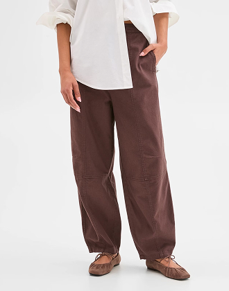 Australian Cotton blend soft barrel leg pants