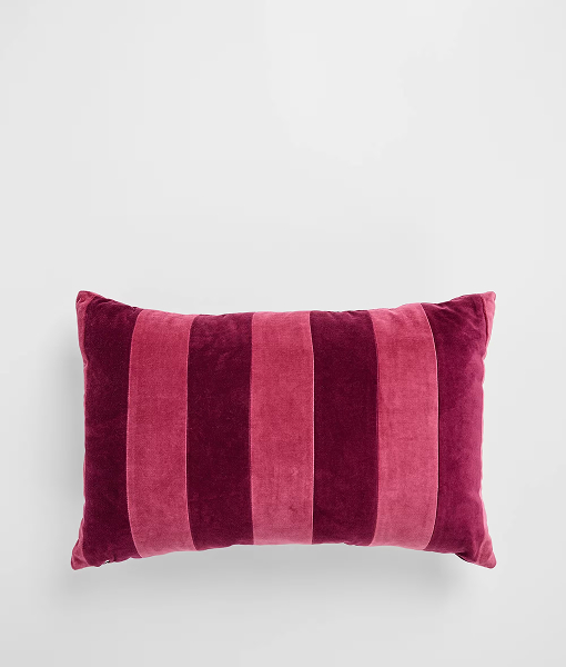 Lacy velvet stripe  cushion