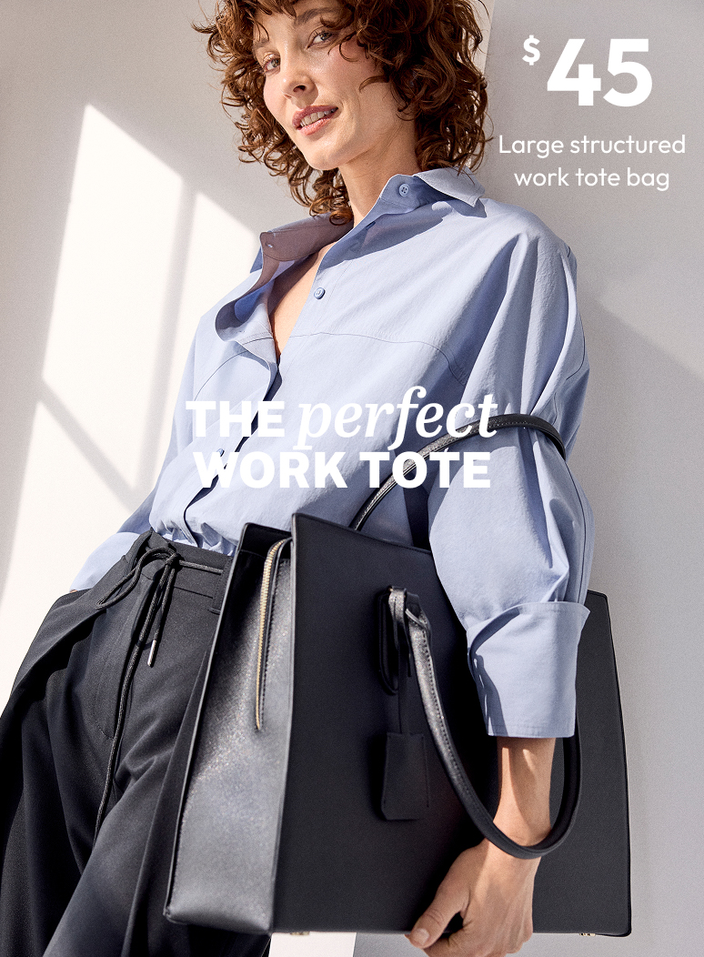 Large structured work tote bag