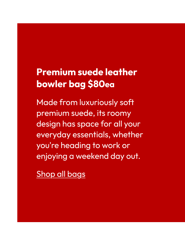 Premium suede leather bowler bag