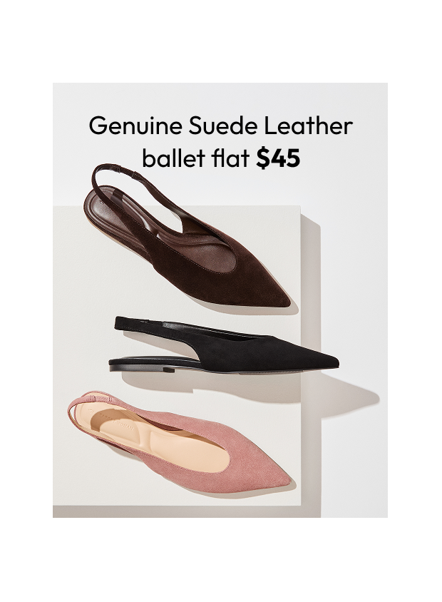 Genuine Suede Leather ballet flat