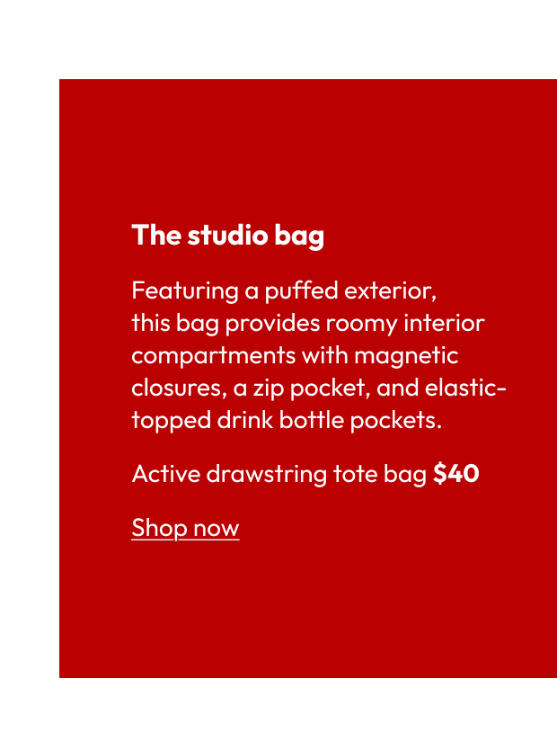 Active drawstring tote bag