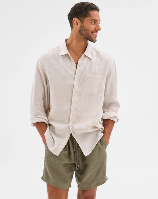 European linen shorts