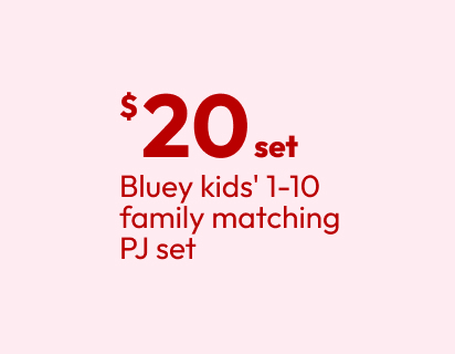 Bluey kids' 1-10 family matching PJ set