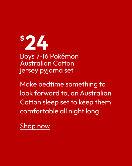 Boys 7-16 Pokémon Australian Cotton jersey pyjama set