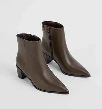 Ruby Genuine Leather block heel point boot