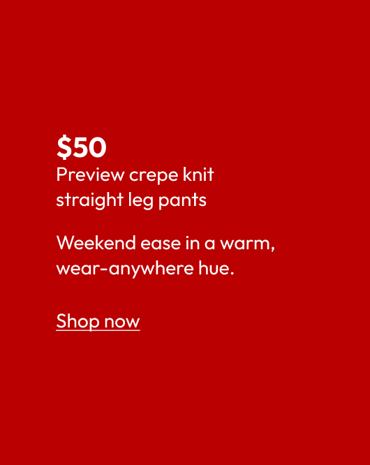Preview crepe knit straight leg pants