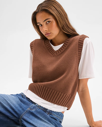 Australian Cotton blend v-neck knit vest