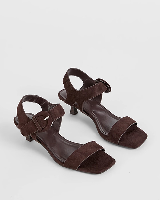 Patra double strap buckled low heeled sandal