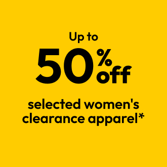 Up to 50% off selected women's clearance apparel*