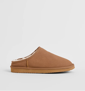 Men’s sheepskin and leather slipper scuff