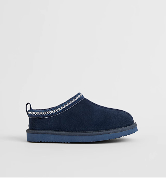 Youth suede leather scuff slippers