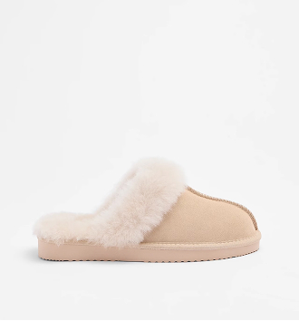 Women’s sheepskin and leather slipper scuff