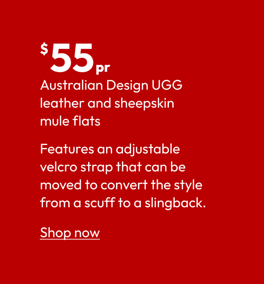Australian Design UGG leather and sheepskin mule flats