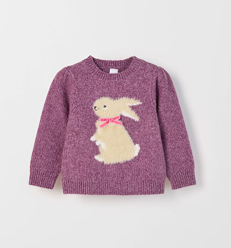 Balloon sleeve knit sweater