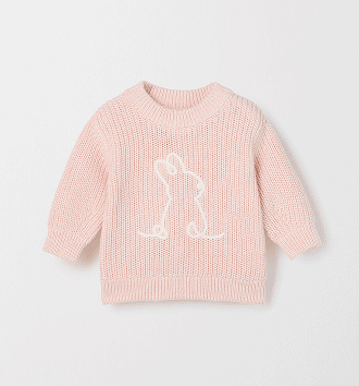 Organic cotton fisherman's rib sweater