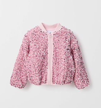 Sequin long sleeve bomber jacket
