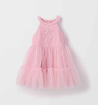 Sleeveless halter neck tulle occasion dress