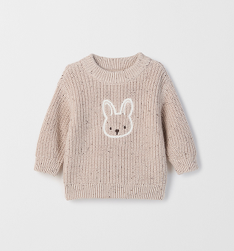 Organic cotton fisherman's rib sweater