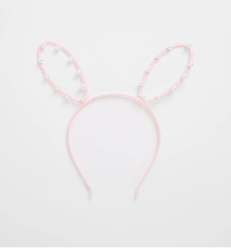 Faux pearl bunny ears headband