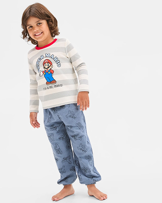 Super Mario Australian Cotton boys 1-8 knit/flannel PJ set
