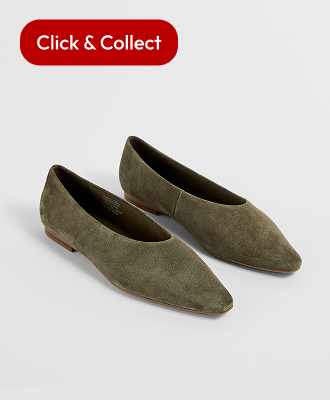 Genuine leather suede high vamp ballet flat