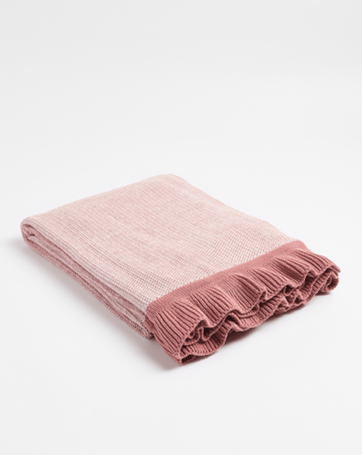 Kaya knit ruffle throw