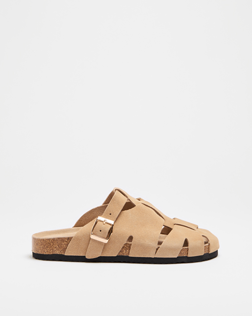 Nita caged leather moulded cork sandal