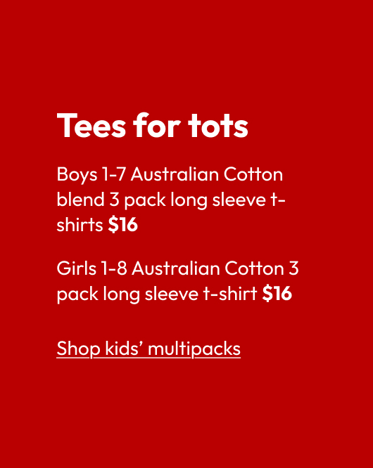 Girls 1-8 Australian Cotton 3 pack long sleeve t-shirt