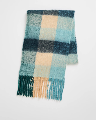 Brushed check scarf
