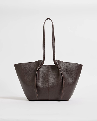 Knot detail pebble PU tote
