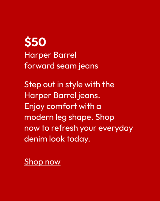 Harper Barrel forward seam jeans