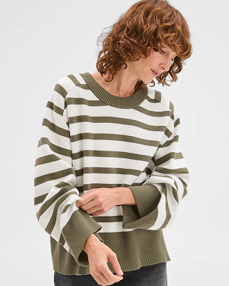 Clean knit crew neck sweater