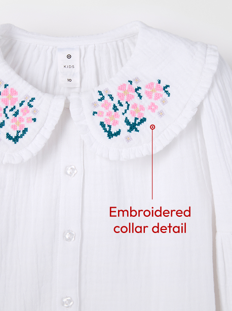 Embroidered collar detail