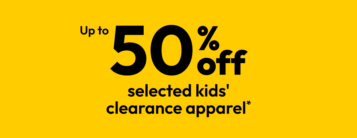 Upto 50% off selceted kids' clearance apparel