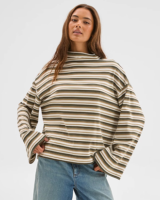 Lily Loves Australian Cotton high neck long sleeve t-shirt 