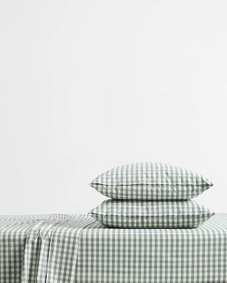 Gingham Australian Cotton Mix & Match Fitted Sheet - QB