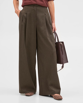 Preview herringbone wide leg pants