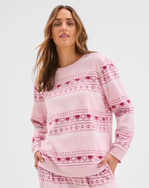 Micro fleece long sleeve pyjama top