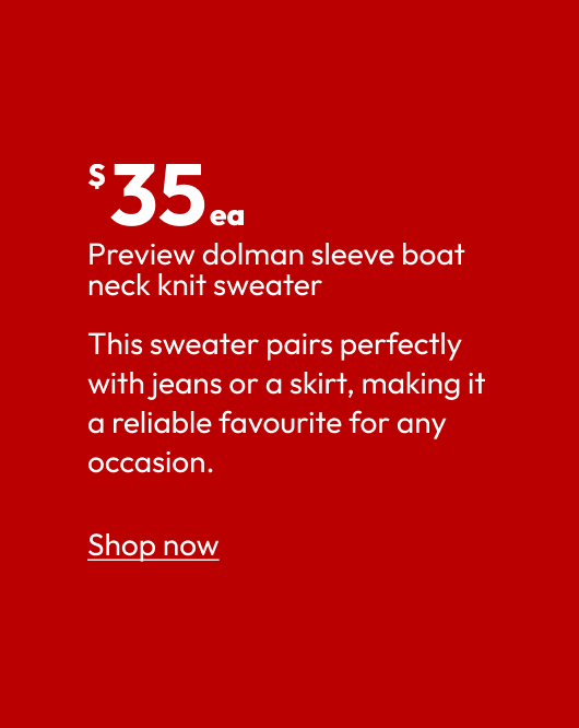 Preview dolman sleeve boat neck knit sweater