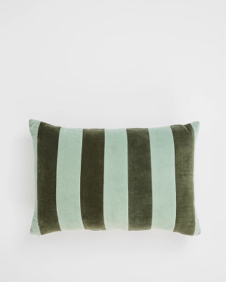 Velvet stripe cushion
