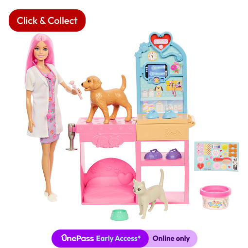 Mattel Barbie Fast Cast Veterinarian Clinic Playset