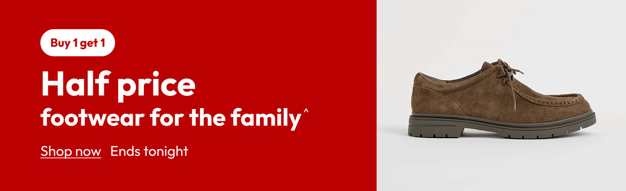 Half price footwear for the family^