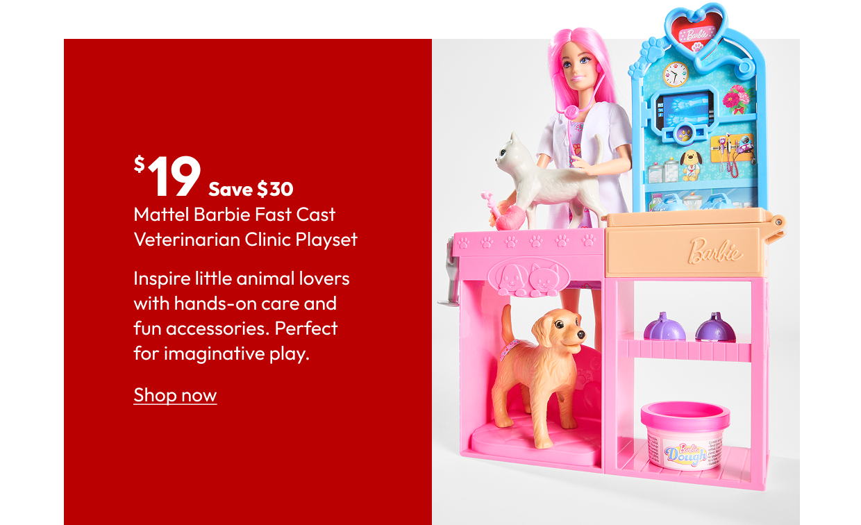 Mattel Barbie Fast Cast Veterinarian Clinic Playset 