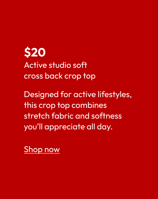 Active studio soft cross back crop top