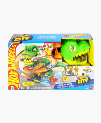 Mattel Hot Wheels City T-Rex Blaze Battle Playset#